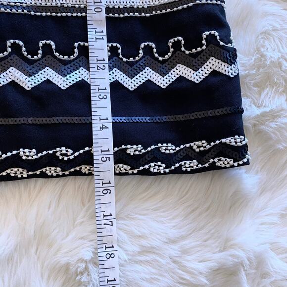 Ya Los Angeles Beaded Black Mini Skirt Medium NWT - Picture 4 of 6